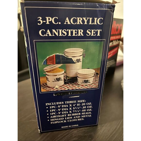 3 Piece Acrylic Canister Set - Picture 2 of 3